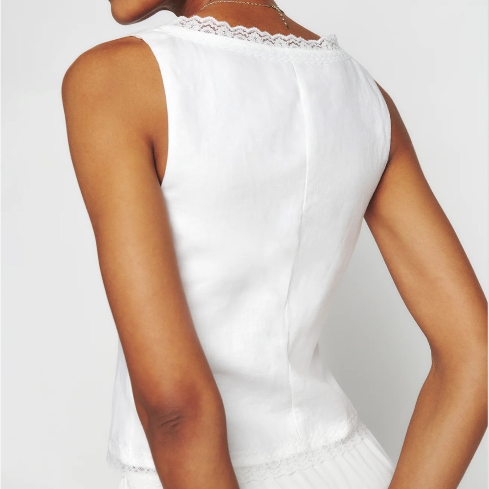 NWT Size m reformation rosalie linen tie top